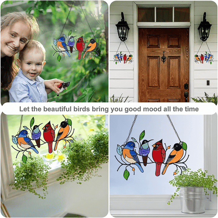 Hummingbird Stained Window Hangings(4 Birds+7 Birds) – Chyhua