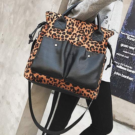 Leopard print large capacity tote bag – Chyhua