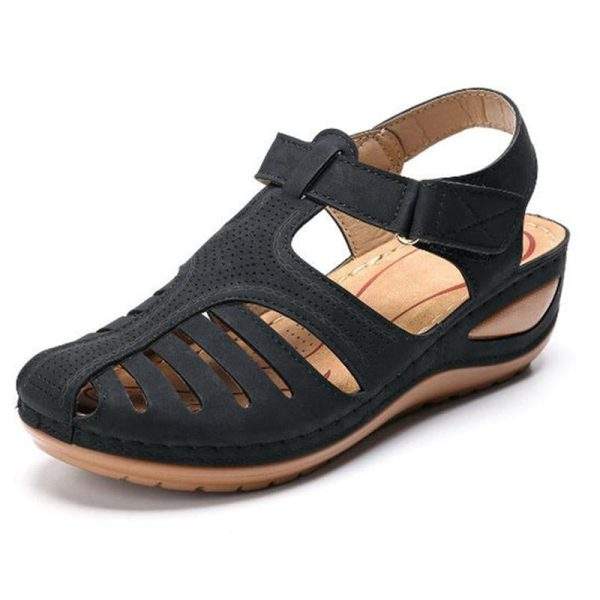 Bebebee - Soft PU Leather Closed Toe Vintage Anti-Slip Sandals - Image 6