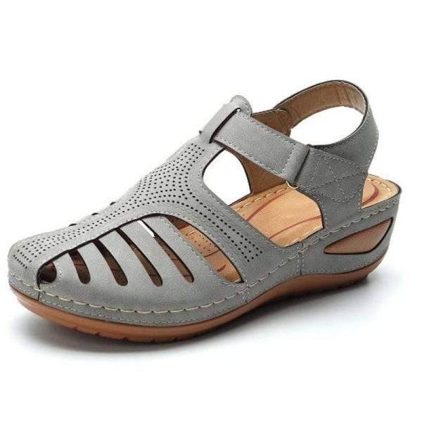 Bebebee - Soft PU Leather Closed Toe Vintage Anti-Slip Sandals - Image 10