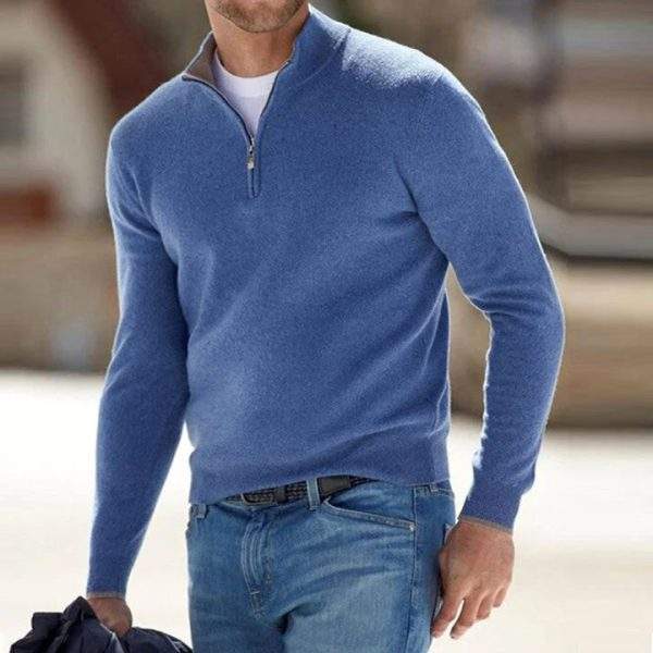 Men’s Cashmere Zipper Basic Sweater – Chyhua