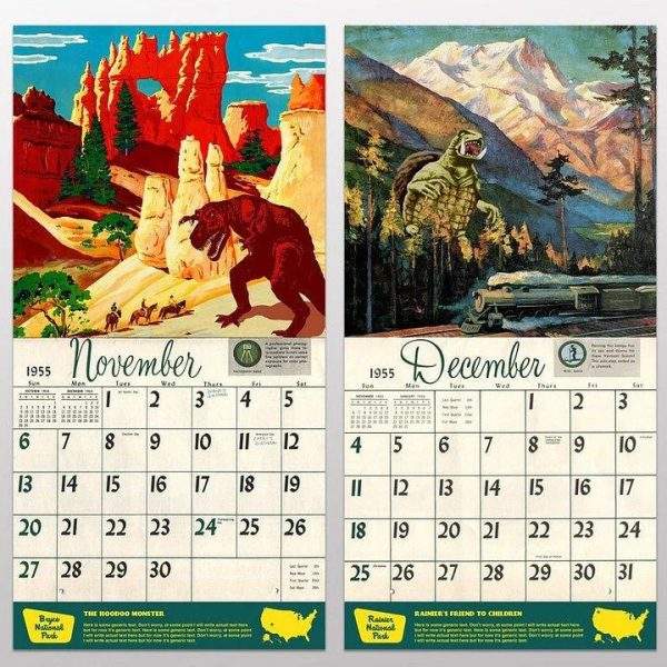 2023 National Park Monster Calendar Animal Wall Calendar Office New