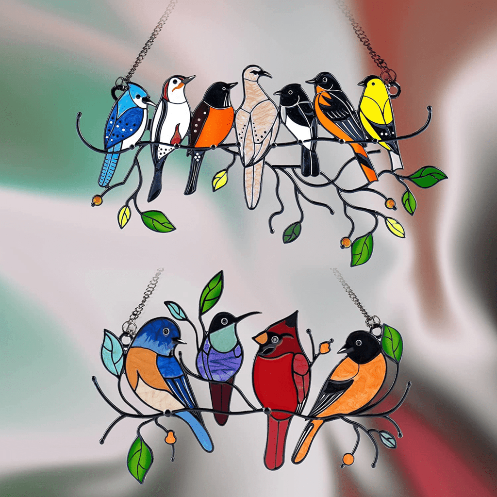 Hummingbird Stained Window Hangings(4 Birds+7 Birds) – Chyhua