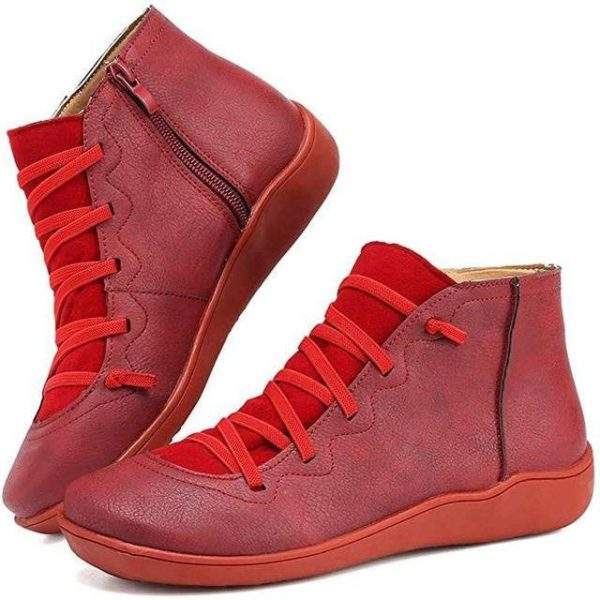 Coffeestrict Women Leather Waterproof Orthopedic Vintage Boots – Chyhua
