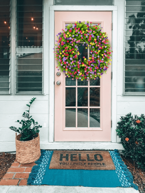 Farmhouse Colorful Cottage Wreath - Image 2