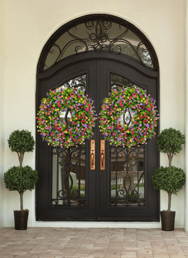 Farmhouse Colorful Cottage Wreath - Image 4