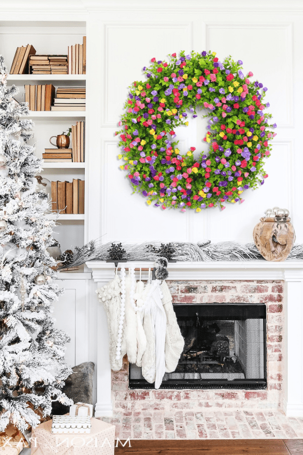 Farmhouse Colorful Cottage Wreath - Image 6