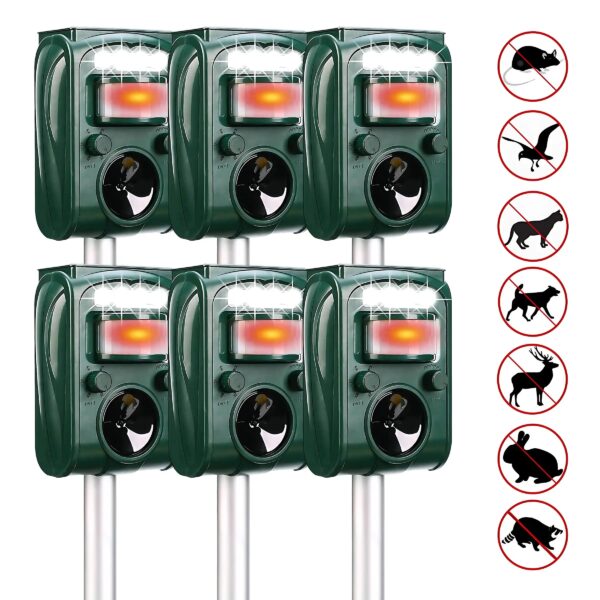 Highly Efficient Solar Ultrasonic Animal Repeller - With 5 Frequencies, Repels Moles, Squirrels, Deer, Snakes, Cats, Dogs, Raccoons, Skunks, Foxes, Birds - Image 6