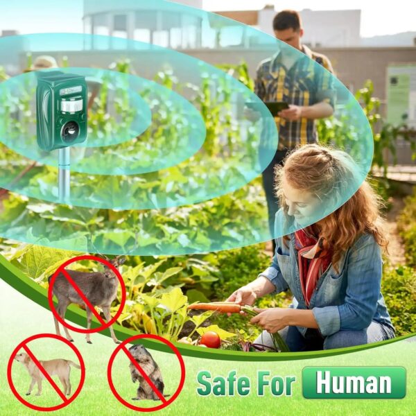 Highly Efficient Solar Ultrasonic Animal Repeller - With 5 Frequencies, Repels Moles, Squirrels, Deer, Snakes, Cats, Dogs, Raccoons, Skunks, Foxes, Birds - Image 9