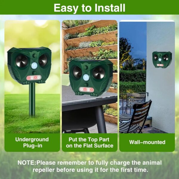 Solar Ultrasonic Animal & Pet Repeller Motion Sensor Repels Birds, Snakes, Raccoons, Skunks, Deer, Cats, Dogs, Rats - Image 19