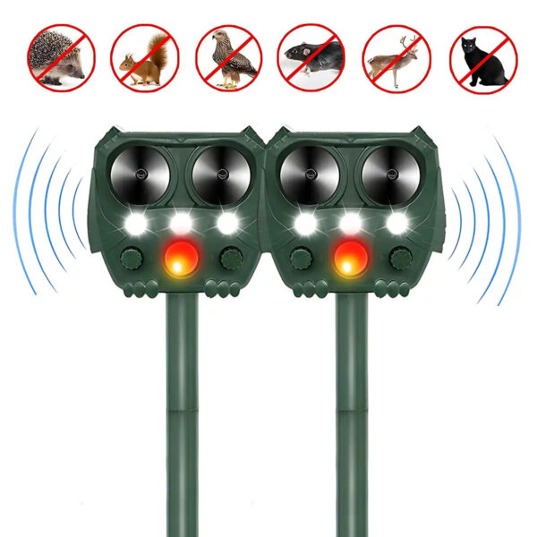 Solar Ultrasonic Animal & Pet Repeller Motion Sensor Repels Birds, Snakes, Raccoons, Skunks, Deer, Cats, Dogs, Rats - Image 10