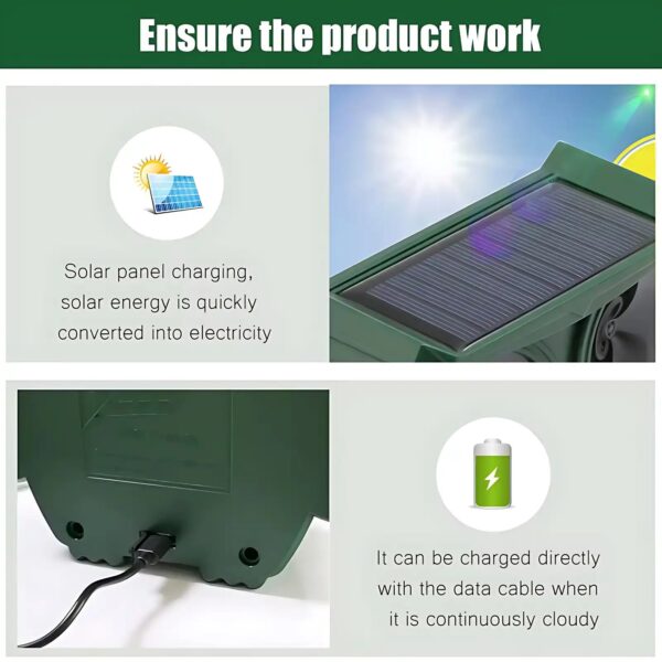 Solar Ultrasonic Animal & Pet Repeller Motion Sensor Repels Birds, Snakes, Raccoons, Skunks, Deer, Cats, Dogs, Rats - Image 18
