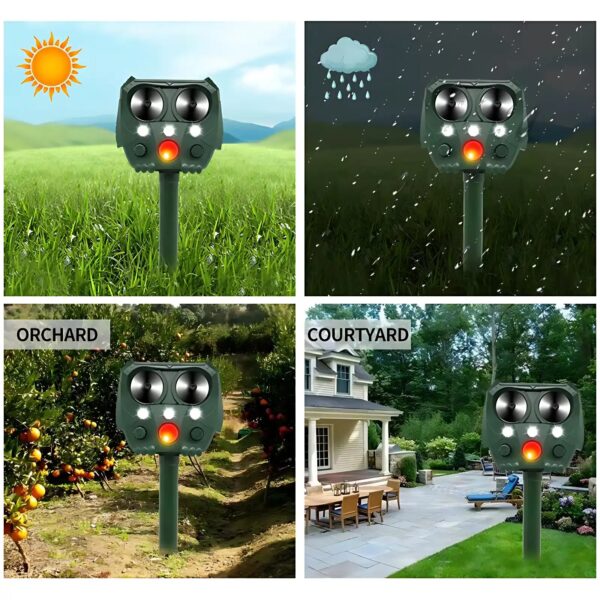 Solar Ultrasonic Animal & Pet Repeller Motion Sensor Repels Birds, Snakes, Raccoons, Skunks, Deer, Cats, Dogs, Rats - Image 17