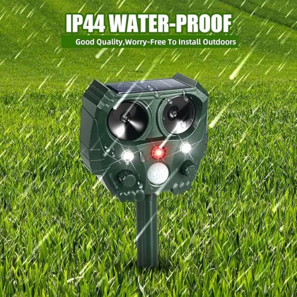 Solar Ultrasonic Animal & Pet Repeller Motion Sensor Repels Birds, Snakes, Raccoons, Skunks, Deer, Cats, Dogs, Rats - Image 2