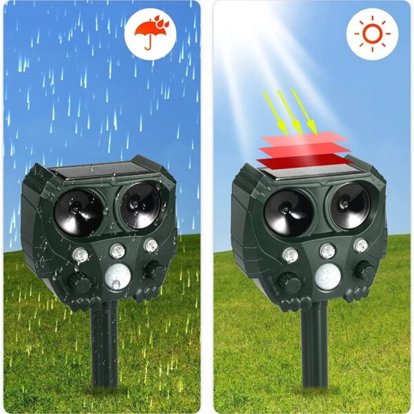 Solar Ultrasonic Animal & Pet Repeller Motion Sensor Repels Birds, Snakes, Raccoons, Skunks, Deer, Cats, Dogs, Rats - Image 5