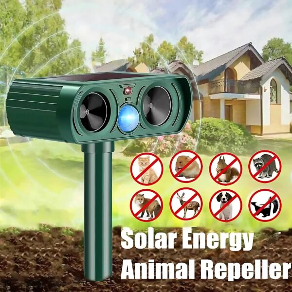 Solar Ultrasonic Coyote/Raccoon/Skunk/Snake & Rodent Repeller - Weatherproof - Image 3