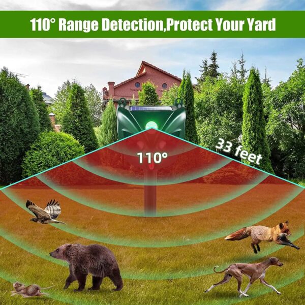 Ultrasonic Solar Yard Animal Repeller with Motion Sensor and Flash Light - For Rodents Squirrel Dogs - Image 13