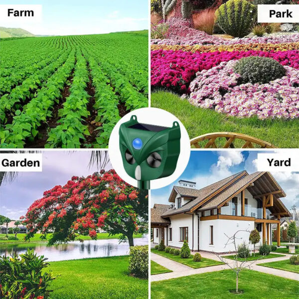 Ultrasonic Solar Yard Animal Repeller with Motion Sensor and Flash Light - For Rodents Squirrel Dogs - Image 14